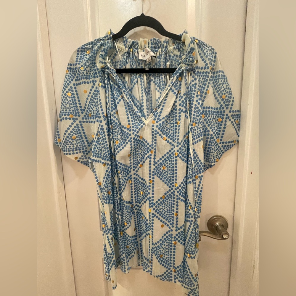 Alex and parker Blue and Yellow Geometric Patterned shirt